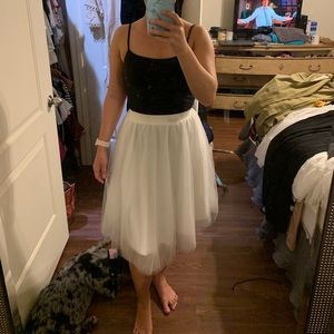 White tulle skirt